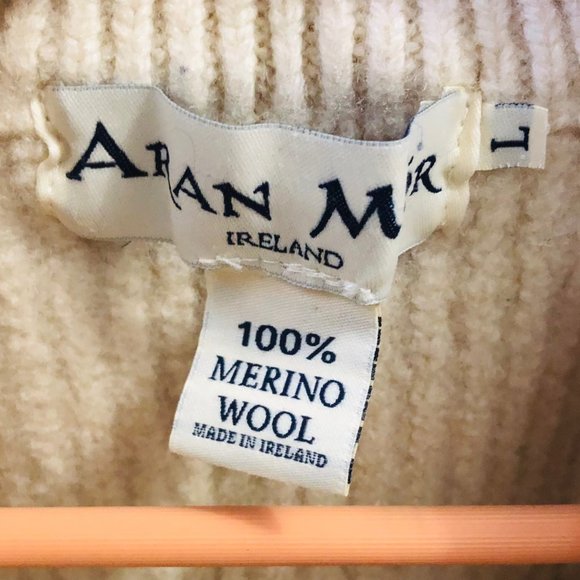 Aran Mor Ireland Button Up Wool Sweater 100% Merino Wool Children's Large - Picture 10 of 10